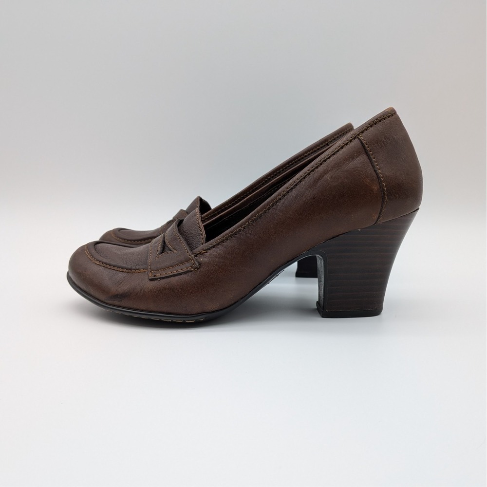 Børn Handcrafted Brown Leather Shoes size 9 / 40.5, 3" Heel